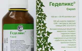 Геделикс для лечения кашля у детей