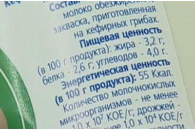 Состав кефира